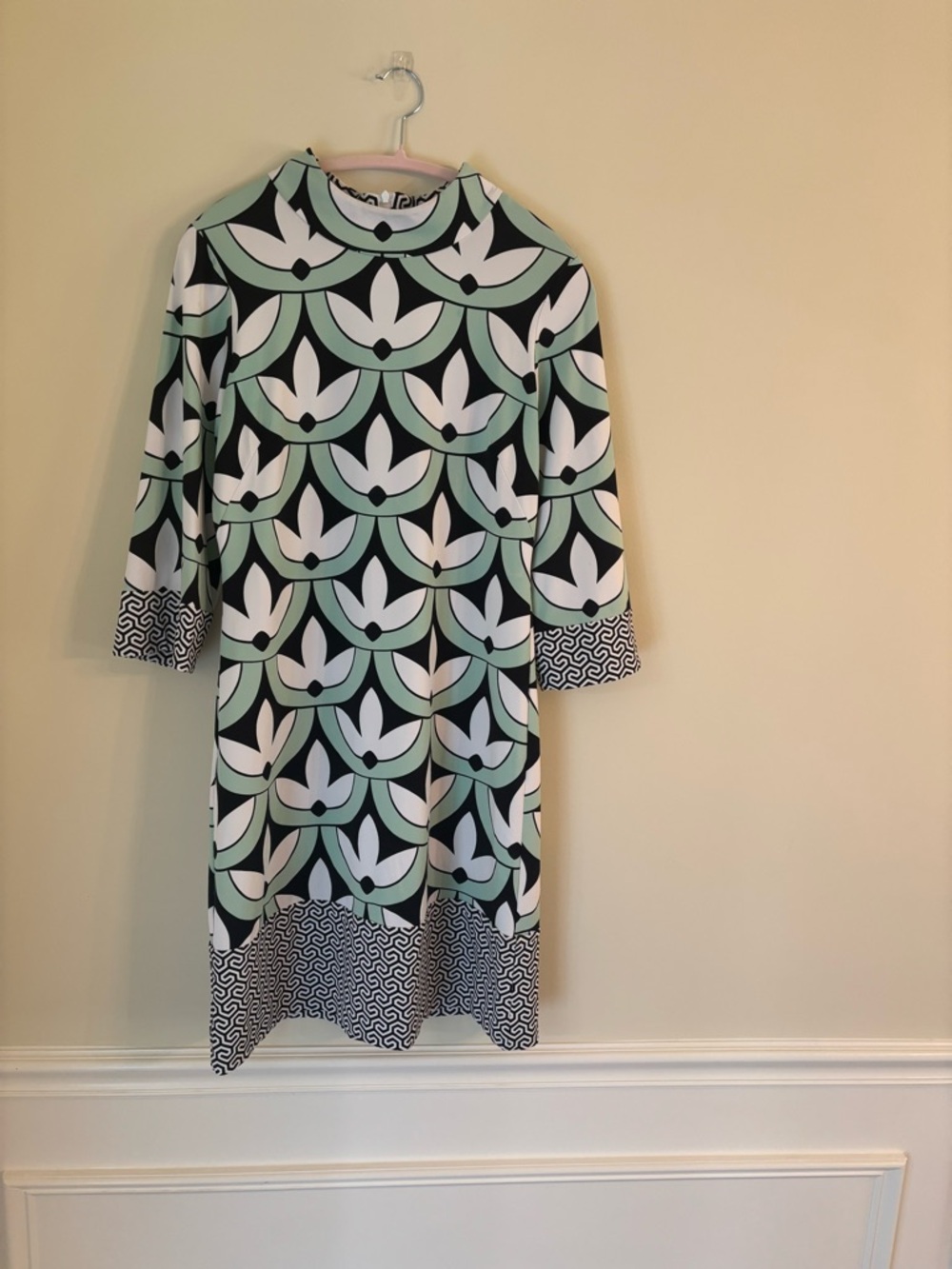 J. McLaughlin Mint Floral Geometric Catalina Sheath Midi Dress Size M